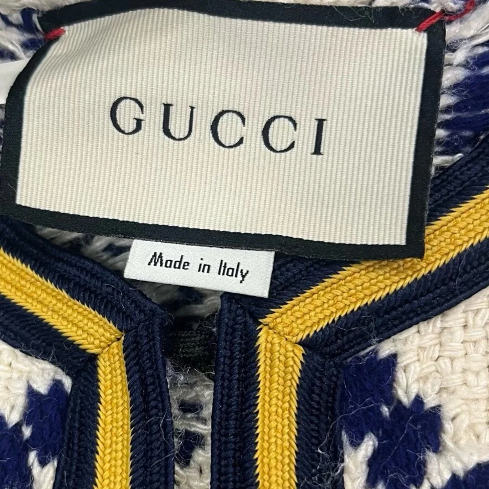 Authentic Gucci Navy and Cream Patterned Blazer - Picture 3 of 4